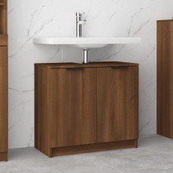 vidaXL Badezimmerschrank Braun Eiche 64,5x33,5x59 cm Holzwerkstoff
