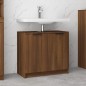 vidaXL Badezimmerschrank Braun Eiche 64,5x33,5x59 cm Holzwerkstoff vidaXL Badezimmerschrank Braun Eiche 64,5x33,5x59 cm Holzwerkstoff