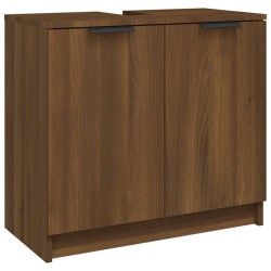 vidaXL Badezimmerschrank Braun Eiche 64,5x33,5x59 cm Holzwerkstoff