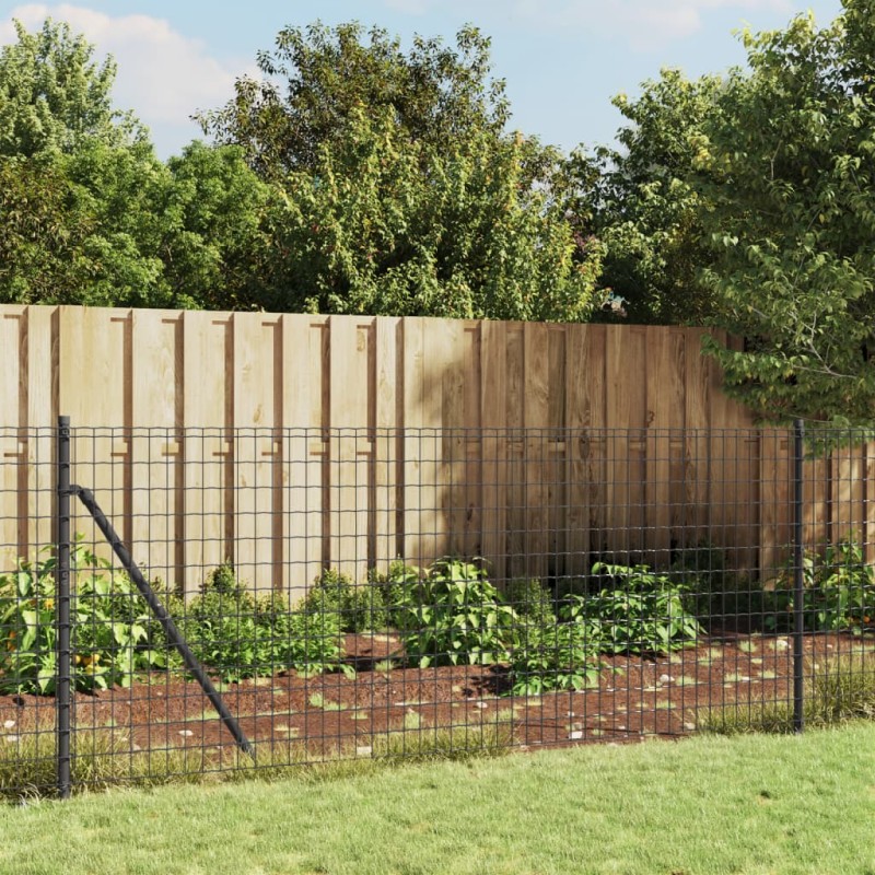 vidaXL Maschendrahtzaun mit Bodenhülsen Anthrazit 0,8x10 m vidaXL Maschendrahtzaun mit Bodenhülsen Anthrazit 0,8x10 m