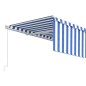 vidaXL Markise Manuell Einziehbar mit Rollo 5x3 m Blau und Weiß vidaXL Markise Manuell Einziehbar mit Rollo 5x3 m Blau und Weiß