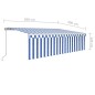 vidaXL Markise Manuell Einziehbar mit Rollo 5x3 m Blau und Weiß vidaXL Markise Manuell Einziehbar mit Rollo 5x3 m Blau und Weiß