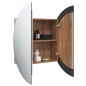 vidaXL Badezimmerschrank mit Rundem Spiegel & LED Eichen-Optik vidaXL Badezimmerschrank mit Rundem Spiegel & LED Eichen-Optik