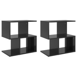 vidaXL Nachttische 2 Stk. Hochglanz-Schwarz 50x30x51,5cm Holzwerkstoff