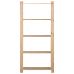 vidaXL Lagerregal mit 5 Böden 80x28,5x170 cm Massivholz Kiefer