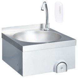 vidaXL Handwaschbecken mit Wasserhahn und Seifenspender Edelstahl 