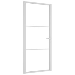 vidaXL Innentür 93x201,5 cm Weiß ESG-Glas und Aluminium