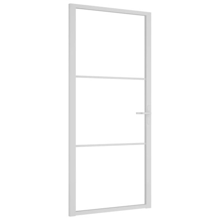 vidaXL Innentür 93x201,5 cm Weiß ESG-Glas und Aluminium