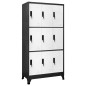 vidaXL Schließfachschrank Anthrazit und Weiß 90x45x180 cm Stahl vidaXL Schließfachschrank Anthrazit und Weiß 90x45x180 cm Stahl