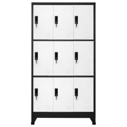 vidaXL Schließfachschrank Anthrazit und Weiß 90x45x180 cm Stahl