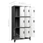 vidaXL Schließfachschrank Anthrazit und Weiß 90x45x180 cm Stahl vidaXL Schließfachschrank Anthrazit und Weiß 90x45x180 cm Stahl