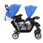 vidaXL Tandem-Kinderwagen Stahl Blau und Schwarz vidaXL Tandem-Kinderwagen Stahl Blau und Schwarz