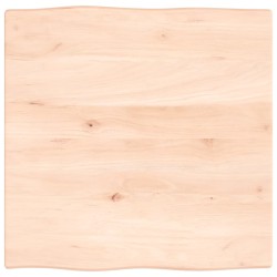 vidaXL Tischplatte 60x60x2 cm Massivholz Eiche Unbehandelt Baumkante