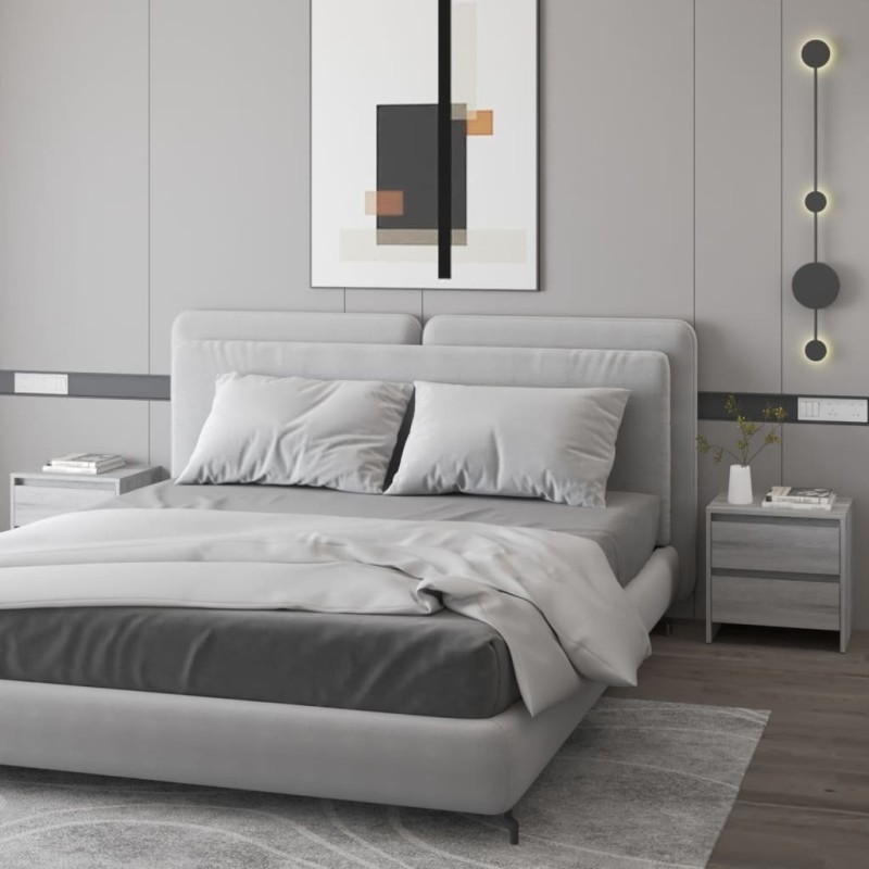 vidaXL Nachttische 2 Stk. Grau Sonoma 45x34,5x44,5 cm Holzwerkstoff vidaXL Nachttische 2 Stk. Grau Sonoma 45x34,5x44,5 cm Holzwerkstoff