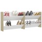 vidaXL Wand-Schuhschränke 2 Stk. Weiß Sonoma-Eiche 80x18x60cm vidaXL Wand-Schuhschränke 2 Stk. Weiß Sonoma-Eiche 80x18x60cm