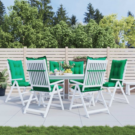 Gartenstuhlauflagen für Hochlehner 6 Stk. Grün 120x50x7cm Stoff