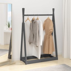 vidaXL Kleiderständer Grau 100x45x150 cm Massivholz Kiefer