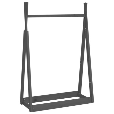 vidaXL Kleiderständer Grau 100x45x150 cm Massivholz Kiefer