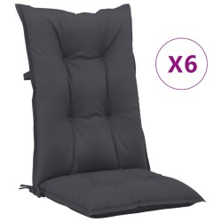 vidaXL Gartenstuhlauflagen für Hochlehner 6 Stk. Anthrazit 120x50x7 cm