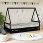 vidaXL Kinderbett mit Schubladen Schwarz 90x190 cm Massivholz Kiefer vidaXL Kinderbett mit Schubladen Schwarz 90x190 cm Massivholz Kiefer