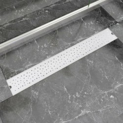 vidaXL Gerade Duschrinne Blasen 830x140 mm Edelstahl