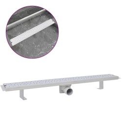 vidaXL Gerade Duschrinne Blasen 830x140 mm Edelstahl