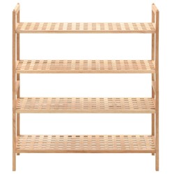 vidaXL Schuhregal Walnussholz Massiv 69x26x81 cm