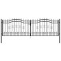 vidaXL Zauntor mit Speerspitzen Schwarz 406x173 cm Stahl vidaXL Zauntor mit Speerspitzen Schwarz 406x173 cm Stahl