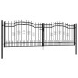vidaXL Zauntor mit Speerspitzen Schwarz 406x173 cm Stahl vidaXL Zauntor mit Speerspitzen Schwarz 406x173 cm Stahl