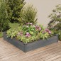 vidaXL Hochbeet mit Einsatz Grau 120x120x25 cm Massivholz Tanne vidaXL Hochbeet mit Einsatz Grau 120x120x25 cm Massivholz Tanne