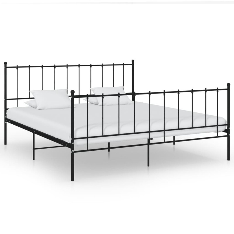 vidaXL Bett Schwarz Metall 200x200 cm vidaXL Bett Schwarz Metall 200x200 cm