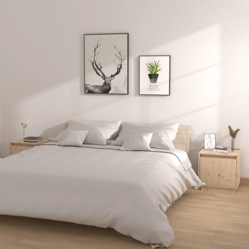 vidaXL Nachttische 2 Stk. 40x30x40 cm Massivholz Kiefer vidaXL Nachttische 2 Stk. 40x30x40 cm Massivholz Kiefer