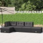 vidaXL 5-tlg. Garten-Lounge-Set mit Kissen Schwarz Poly Rattan vidaXL 5-tlg. Garten-Lounge-Set mit Kissen Schwarz Poly Rattan