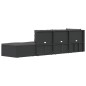 vidaXL 5-tlg. Garten-Lounge-Set mit Kissen Schwarz Poly Rattan vidaXL 5-tlg. Garten-Lounge-Set mit Kissen Schwarz Poly Rattan