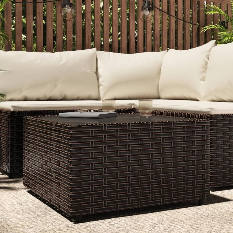 vidaXL Garten-Couchtisch Quadratisch Braun 50x50x30 cm Poly Rattan vidaXL Garten-Couchtisch Quadratisch Braun 50x50x30 cm Poly Rattan