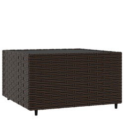 vidaXL Garten-Couchtisch Quadratisch Braun 50x50x30 cm Poly Rattan