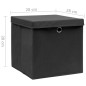 vidaXL Aufbewahrungsboxen mit Deckeln 4 Stk. 28x28x28 cm Schwarz vidaXL Aufbewahrungsboxen mit Deckeln 4 Stk. 28x28x28 cm Schwarz