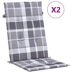 Gartenstuhlauflagen für Hochlehner 2 Stk. 120x50x3cm Stoff