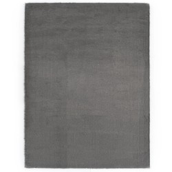 vidaXL Teppich 160 x 230 cm Kunstkaninchenfell Dunkelgrau