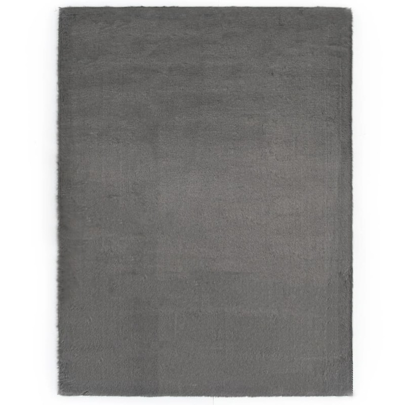 vidaXL Teppich 160 x 230 cm Kunstkaninchenfell Dunkelgrau vidaXL Teppich 160 x 230 cm Kunstkaninchenfell Dunkelgrau
