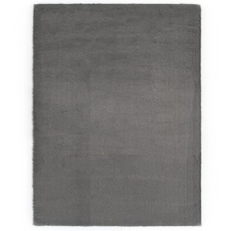 vidaXL Teppich 160 x 230 cm Kunstkaninchenfell Dunkelgrau