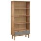 vidaXL Bücherregal OTTA mit 2 Schubladen Braun&Grau Massivholz Kiefer vidaXL Bücherregal OTTA mit 2 Schubladen Braun&Grau Massivholz Kiefer