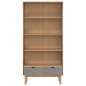 vidaXL Bücherregal OTTA mit 2 Schubladen Braun&Grau Massivholz Kiefer vidaXL Bücherregal OTTA mit 2 Schubladen Braun&Grau Massivholz Kiefer