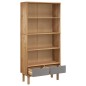 vidaXL Bücherregal OTTA mit 2 Schubladen Braun&Grau Massivholz Kiefer vidaXL Bücherregal OTTA mit 2 Schubladen Braun&Grau Massivholz Kiefer