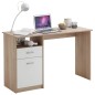 FMD Schreibtisch mit 1 Schublade 123×50×76,5 cm Eichenbraun und Weiß FMD Schreibtisch mit 1 Schublade 123×50×76,5 cm Eichenbraun und Weiß