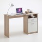 FMD Schreibtisch mit 1 Schublade 123×50×76,5 cm Eichenbraun und Weiß FMD Schreibtisch mit 1 Schublade 123×50×76,5 cm Eichenbraun und Weiß