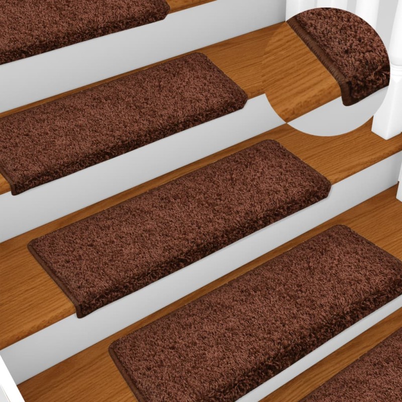 vidaXL Teppich-Treppenstufen 15 Stk. 65x21x4 cm Braun vidaXL Teppich-Treppenstufen 15 Stk. 65x21x4 cm Braun