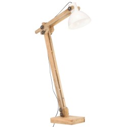 vidaXL Stehlampe Weiß Mango Massivholz E27  