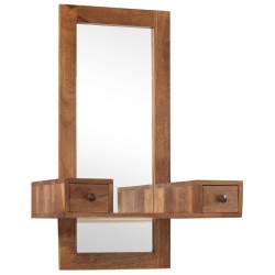 vidaXL Kosmetikspiegel mit 2 Schubladen Massivholz