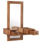 vidaXL Kosmetikspiegel mit 2 Schubladen Massivholz vidaXL Kosmetikspiegel mit 2 Schubladen Massivholz